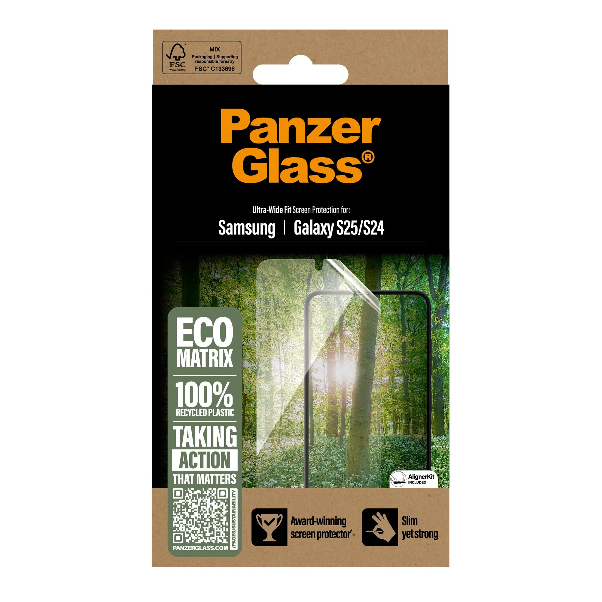 PanzerGlass® ECO MATRIX Screen Protector Samsung Galaxy S25 | S24 | Ultra-Wide Fit